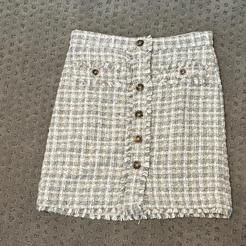 Ann Taylor Gray Tweed Mini Skirt